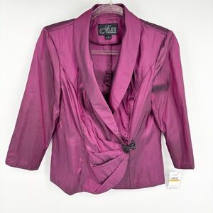 Alex Evenings Bead Detail Taffeta Evening Jacket Size Small‎ NWT